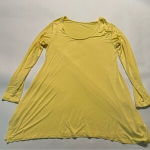 Soft Surroundings Time Scoop Long Sleeve Handkerchief HemTunic Top Yello…